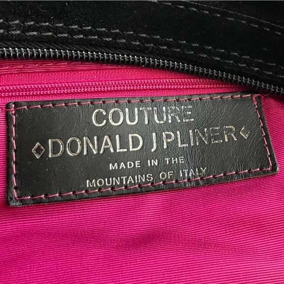 EUC COUTURE DONALD PLINER HANDBAG. Black with silver colored studding. - Picture 3 of 7